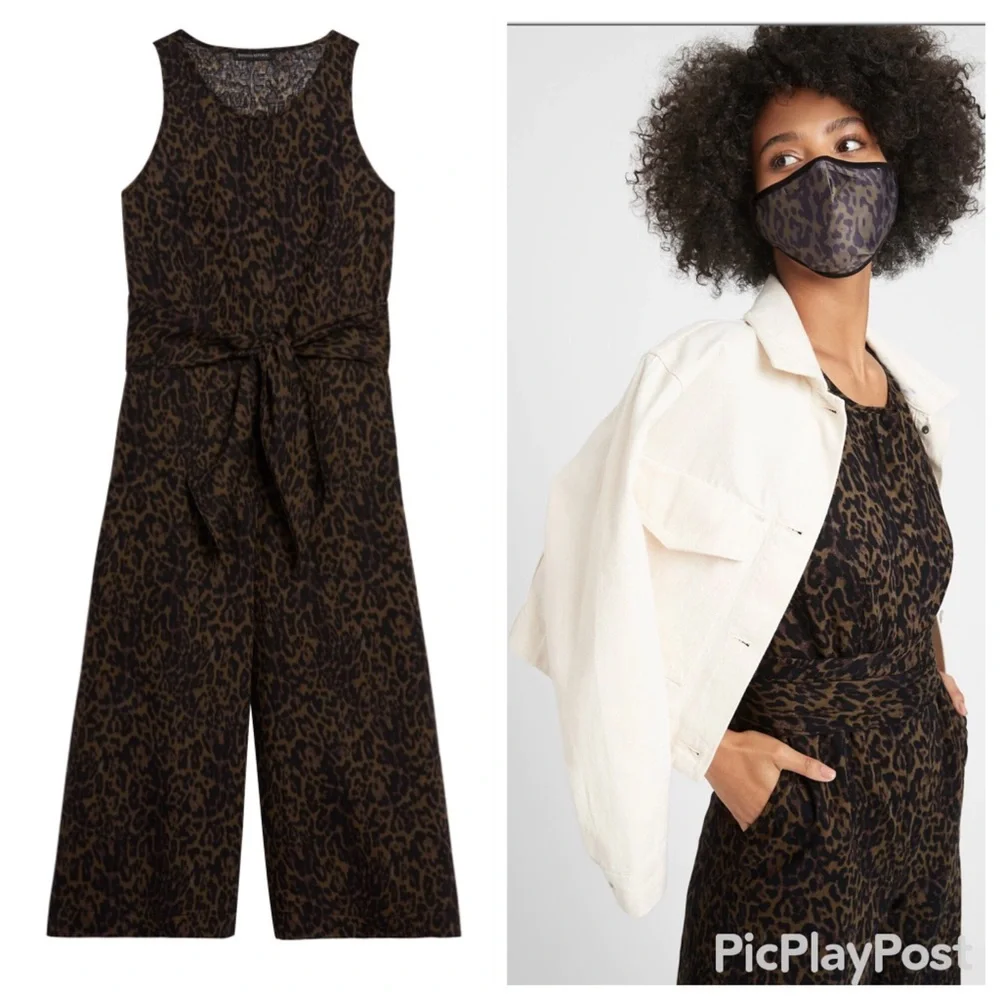 NEW Banana Republic Wide-Leg Jumpsuit in Leopard